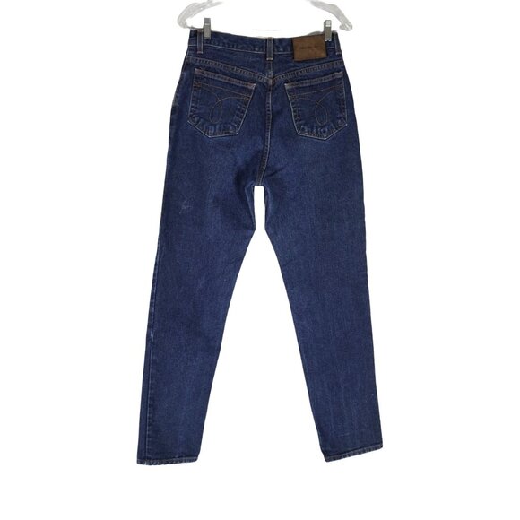 Calvin Klein Denim - Vintage 90s Calvin Klein HIgh Rise Mom Jeans Straight Leg Dark Wash Omega Womens